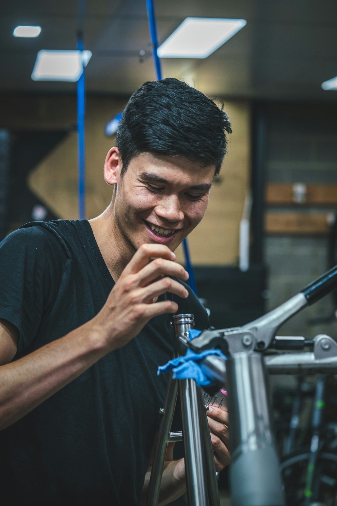 Will, Auren's founder, at work in the Preston workshop