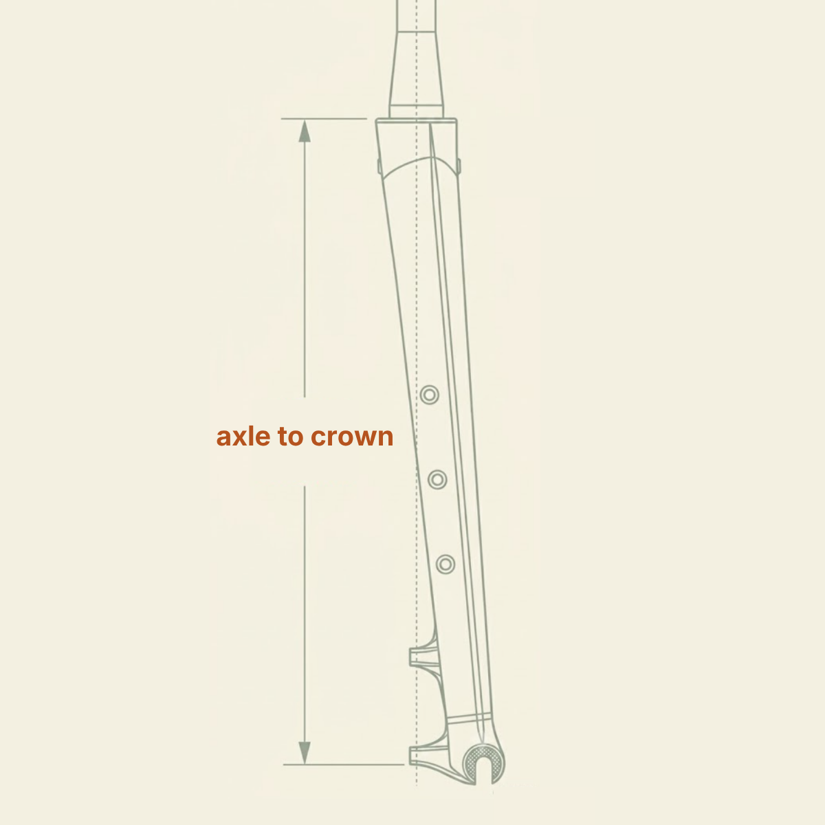 Axle-to-crown fork measurement illustration