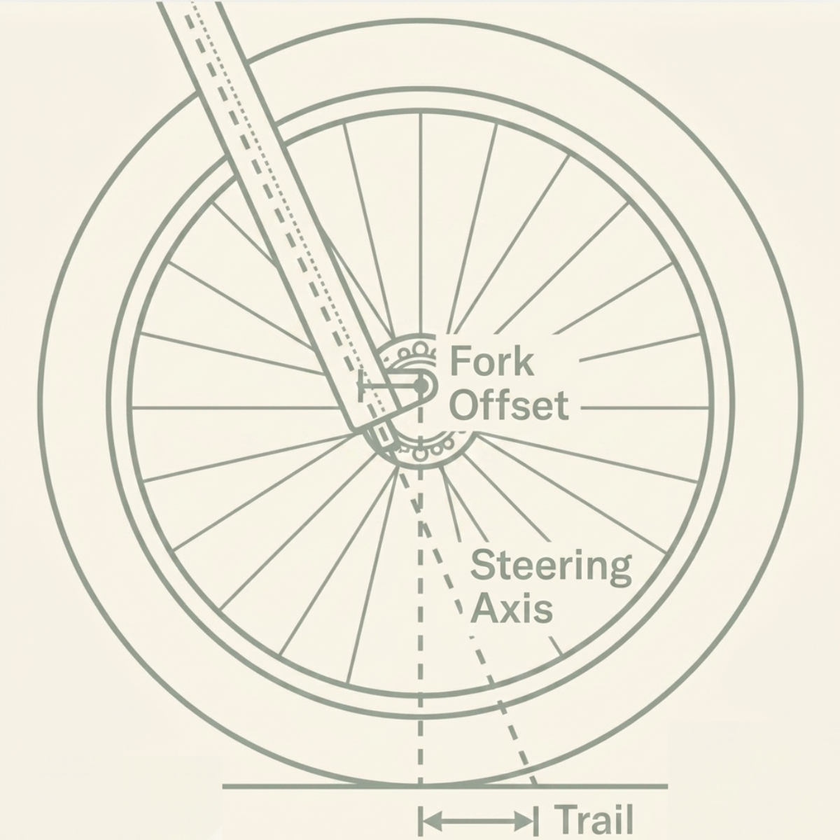 Fork offset explained illustration